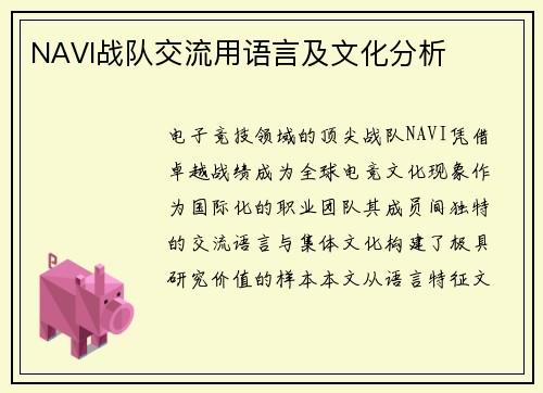 NAVI战队交流用语言及文化分析